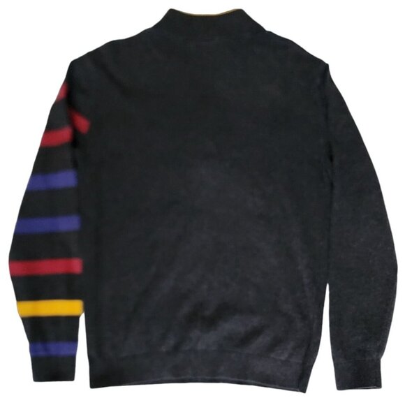 PUMA Men's Gray Striped 1/4 Zip Long Sleeve Mock Neck Golf Sweater Size Small - Picture 2 of 10